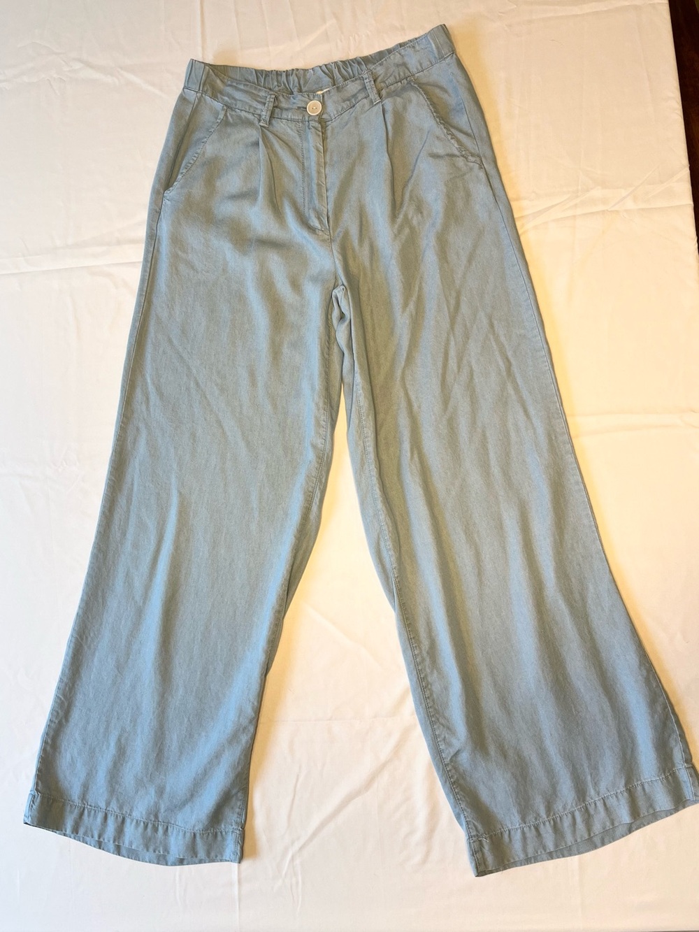 Industry Republic 100% Tencel Lyocell Wide Leg Pants Blue Small
